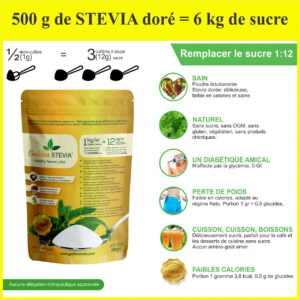 Golden Stevia Sweetener - Stevia powder pure - low calorie stevia icing sugar replacement