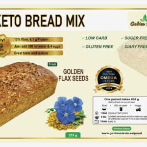 Golden Stevia Keto Bread Mix low carb high fat Flax seeds gluten free