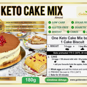 Golden Stevia Keto Cake Baking Mix- Sugar Free, Gluten Free, Low Carb