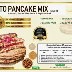 Golden Stevia Low Carb Keto Pancake Mix, Gluten Free, Sugar Free mix di frittelle cheto pancake a basso contenuto di carboidrati mezcla ceto para panqueques panqueque bajo en carbohidratos Keto-Pfannkuchen-Mix kohlenhydratarmer Pfannkuchen mélange de crêpes céto crêpe à faible teneur en glucides кето смесь для блинов блин с низким содержанием углеводов