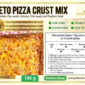 Golden Stevia Keto Pizza Crust Mix- low carb, gluten free, healthy!