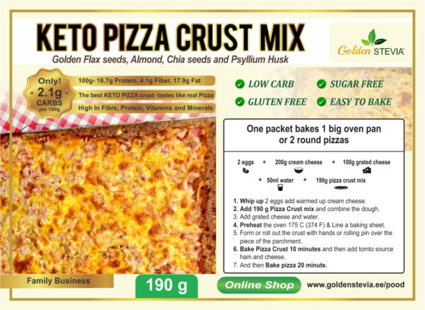 Golden Stevia Keto Pizza Crust Mix- low carb, gluten free, healthy!
