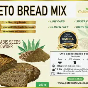 Golden Stevia Low Carb Hemp Keto Bread Mix Gluten free