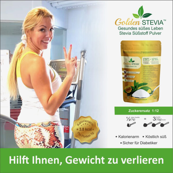 Golden Stevia Sweetener - Stevia powder pure - low calorie stevia icing sugar replacement