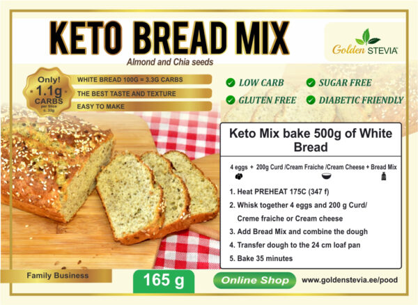 Golden Stevia White Keto Bread Mix- Gluten free, low carb