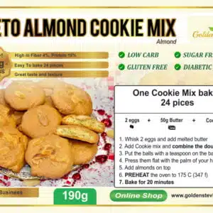 Almond Low Carb Keto Cookies Baking Mix Sugar Free, Gluten Free