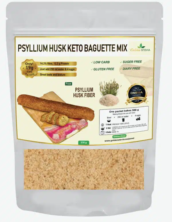 Psyllium Husk Low Carb Keto Baguette Bread Baking Mix