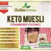 Low Carb Strawberry Coconut Keto Muesli Golden Stevia Fresa de coco baja en carbohidratos Ceto Muesli Golden Stevia Wenig Kohlehydrate Erdbeer-Kokos-Keto-Müsli Golden Stevia Con pochi carboidrati Fragola Cocco Keto Muesli Golden Stevia С низким содержанием углеводов Клубника Кокос Кето Мюсли Золотая Стевия Faible teneur en glucides Fraise Noix De Coco Keto Muesli Golden Stevia
