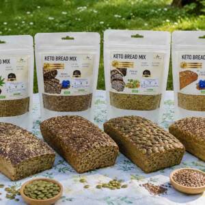 4er Set Keto Low Carb Brot Backmischungen glutenfrei Golden Stevia