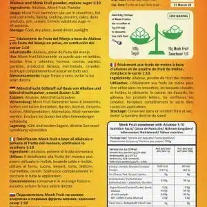 Monk fruit allulose 10 sweetener golden stevia