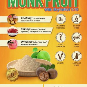 Monk Fruit mit Erythrit 1:10 Süßungsmittel 500 g Für Keto & Low Carb