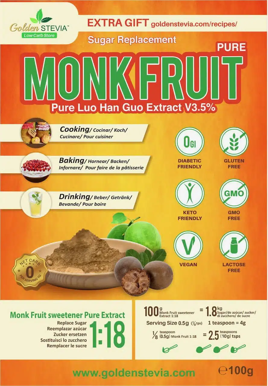 100% Natural Monk Fruit sweetener pure Luo Han Guo extract V 3,5%