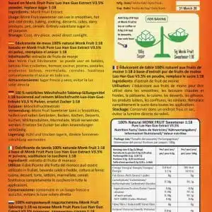 Monk Fruit sweetener pure Luo Han Guo extract V 3,5%