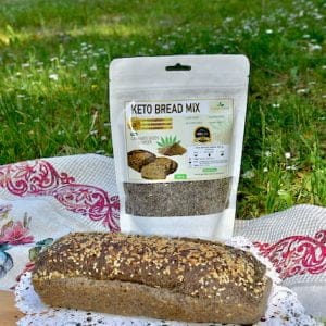 Golden Stevia Mieszanka Keto Do Chleba Z Nasion Konopi 253 G. Produkt Low Carb, Bezglutenowy, Bez Cukru, Bogaty W Błonnik I Zdrowe Tłuszcze. Idealny Do Diety Keto I LCHF. Mieszanka Keto Do Chleba Konopnego Golden Stevia Z Mąki Z Nasion Konopi. Low Carb, Bez Glutenu, Bez Cukru. ✅Gluten Free, Keto & Diabetes Friendly – LC, GV, SV, LV ✅ Łatwe przygotowanie – wystarczy dodać 300 ml wody i 4 jajka ✅ Low carb, high fat – keto chleb (LCHF) ✅ 1 opakowanie KETO pozwala upiec około 650 g chleba ✅100 g of bread contains 2.2 g of carbohydrates, 8.6 g of protein ✅1 slice of bread contains only 1 g of carbohydrates ✅Rich in fiber , plenty of omega 3 fatty acids ✅ Bogaty w potas, wapń i magnez CANNABIS LOW CARB Hemp Keto Bread BAKING Mix, Hemp seeds Bread MIX has been developed following the Low Carb, High Fat (LCHF) principles of keto nutrition. Golden Stevia Keto Bakery brings you a simple and easy way to make delicious, healthy and fresh hemp bread at home! How To Make Bread From LOW CARB Hemp Keto Bread Mix? Beat 4 eggs, add 300 ml of water and mix the liquid with the mixture of dry ingredients, pour into a bread mold (24cm), let it rest for 15 minutes, sprinkle the seeds on top and put in a preheated 190-200C oven, bake for 1 hour and 5 minutes. Take the bread out of the mold and let it cool upside down. Cut slices and enjoy! How To Store LOW CARB Bread Made From Cannabis Keto Bread Mix? Keeps for 2-3 days in a paper bag, up to 5 days in the refrigerator! Tip! Cut the bread into slices and put it in the freezer, to eat, take out the slices and put them in the toaster for 1 minute and enjoy fresh gluten-free, low-carb and vitamin-rich hemp bread every day! Hemp seed bread is a bread rich in minerals and vitamins. Contains a lot of fiber, protein and healthy omega-3 acid oils. Keto and gluten-free bread is suitable for the daily diet of diabetics and people following a ketogenic diet. It makes delicious sandwiches! Order your Golden Stevia Hemp Keto Bread Mix today. Simple and easy to prepare anywhere at home, in the cottage and in the countryside. There are 4 types of Golden Stevia Low Carb Keto bread baking mixes: Brown linseed flour, Golden linseed flour , pumpkin seed flour and hemp seed flour, i.e. protein powder. All keto bread mixes make healthy, low-carb, gluten-free and delicious breads! Ingredients: Hemp seeds , Brown flax seeds , Chia seeds , Fiber mixture, Salt, Baking powder , Golden Stevia
