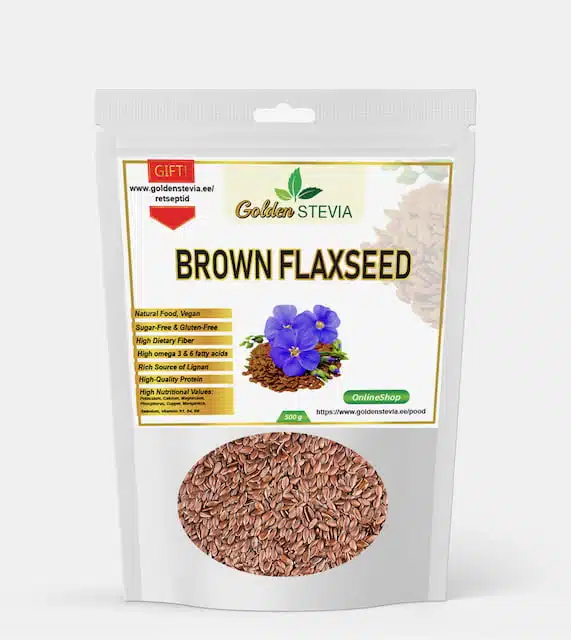 Brown Flaxseeds Linen seeds Golden Stevia low carb shop keto baking