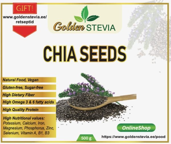 Chia seeds 1 kg Golden Stevia Low Carb Shop