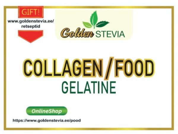 Collagen Food Gelatin Rich in Proteins & Amino Acids. Golden Stevia Low Carb Shop