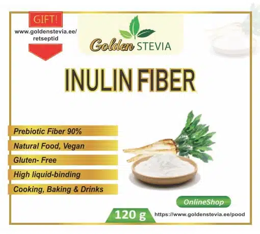Inulin Prebiotic Fiber Golden Stevia Low Carb Shop Healthy keto From Chicory root Inulin (Cichorium intybus)