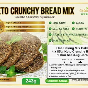 Keto Black Crunchy Bread Baking Mix gluten free easy to make 1 slice 2 g carbs
