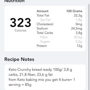 Keto Black Crunchy Bread Baking Mix gluten free easy to make 1 slice 2 g carbs