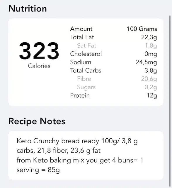Keto Black Crunchy Bread Baking Mix gluten free easy to make 1 slice 2 g carbs