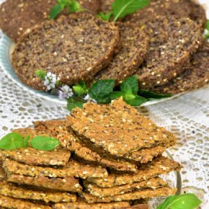 Keto Golden Flax Seed Omega 3 CrispBread Baking Mix- Keto Omega 3 Crackers Baking Mix- Golden Stevia Sugar Free, Gluten Free, Low Carb