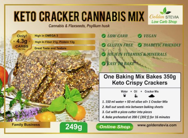 Keto Hemp Cracker Bread Baking Mix Golden Stevia Low Carb shop