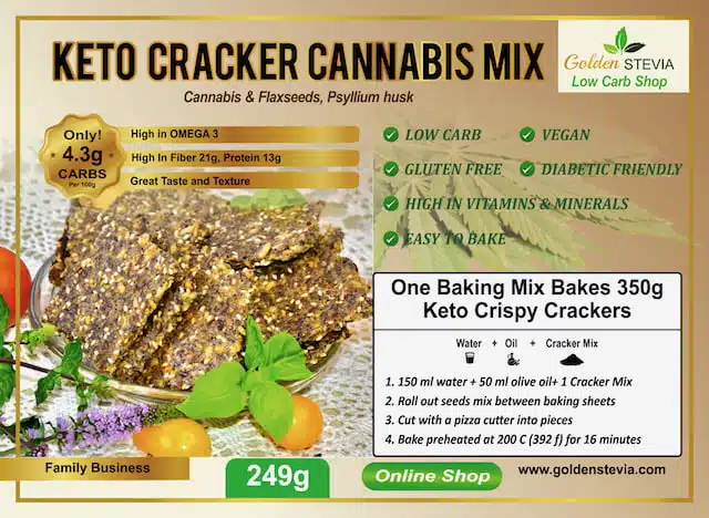 Keto Hemp Cracker Bread Baking Mix Golden Stevia Low Carb shop