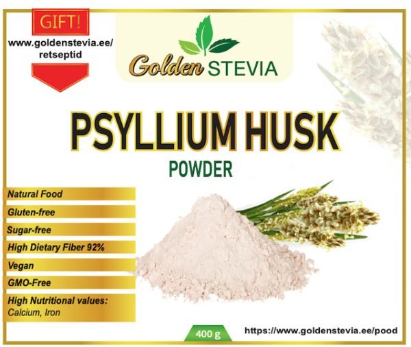 PSYLLIUM HUSK POWDER- Indian Plantain (Plantago ovata) golden stevia low carb shop online europe order buy High Fiber Content 78%