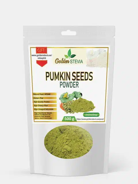 Pumpkin seeds flour powder golden stevia low carb shop, keto baking vitamins, minerals healthy organic