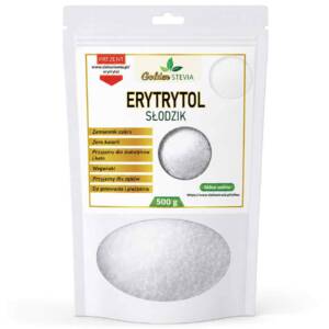 Erytrytol słodzik 500 g Golden Stevia – zamiennik cukru keto bez cukru i bez przyswajalnych węglowodanów