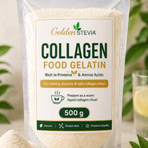 Golden Stevia Collagen Food Gelatin 500g premium natural protein rich gelatin powder for cooking desserts and daily collagen ritual