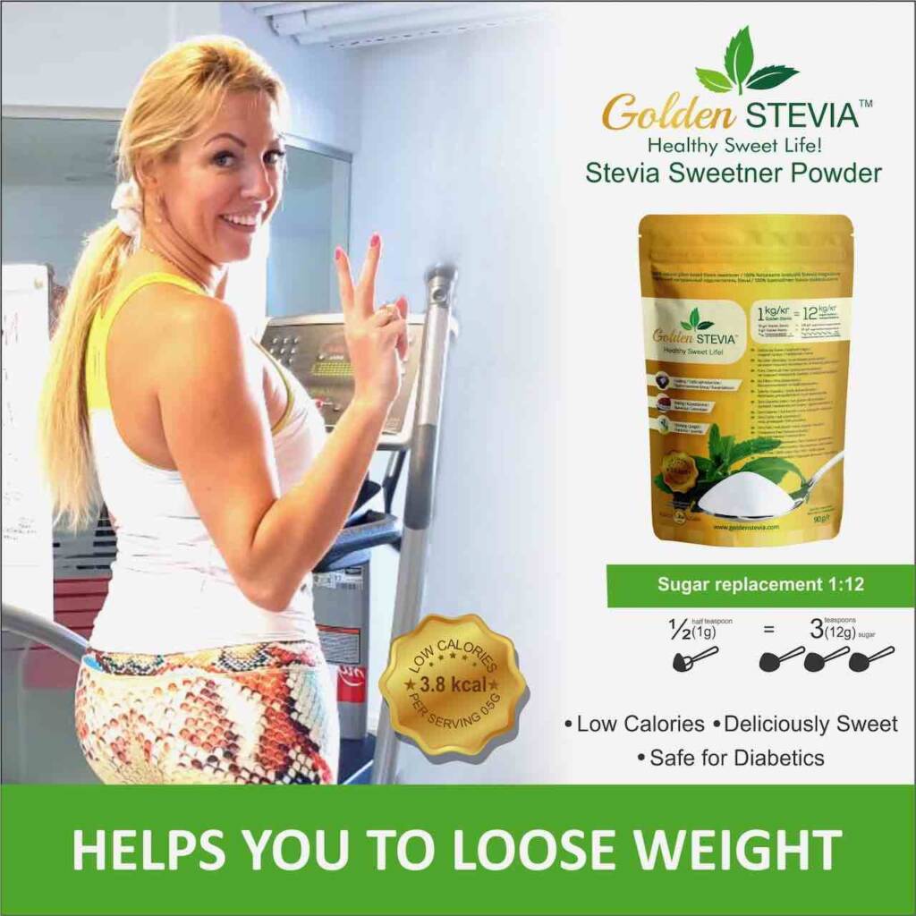Golden Stevia Sweetener Powder 500 g = 6 kg Sugar Replacement 1to12 Low Carb for Keto Food, Sugar Free