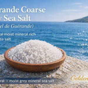 Guérande Coarse Grey Sea Salt 500g natural moist mineral rich French sea salt Golden Stevia